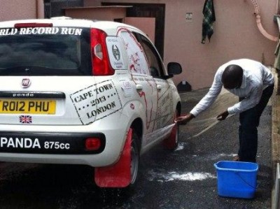 washing the car before they set off!