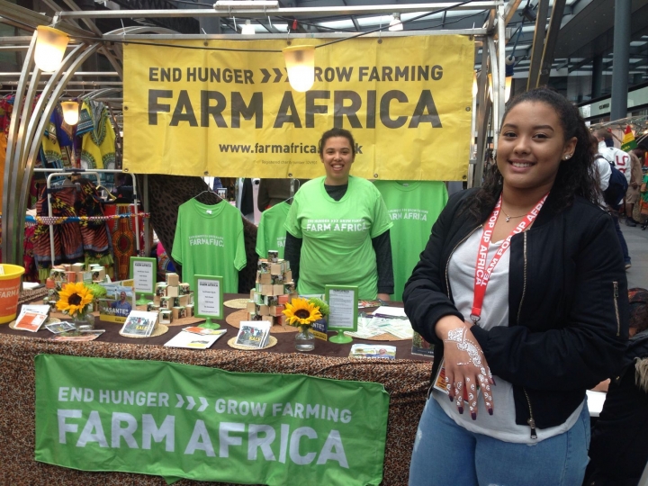 Farm Africa volunteers Sanaa and Christine hosted a Farm Africa stand at Pop Up Africa Spitalfields and raised £231.73.