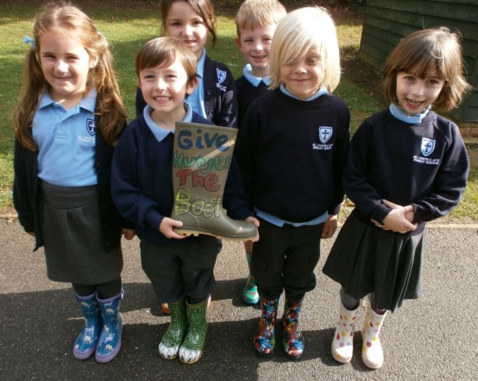 Pupils from All Saints C of E Primary School took part in Give Hunger the Boot and raised a fantastic £459.87.