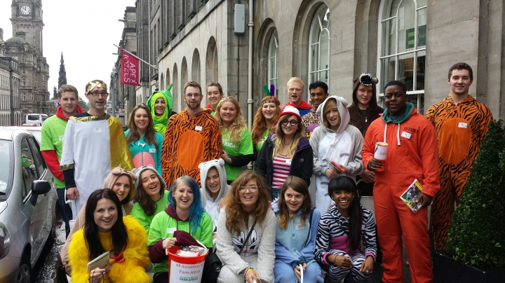 Students from Northumbria University organised a RAG Raid collection in Edinburgh and raised £808!