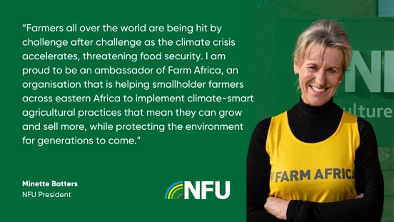 NFU President and Farm Africa ambassador Minette Batters