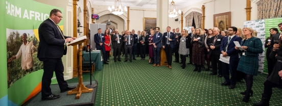 Farming Minister Mark Spencer MP speaking at the Farm Africa and NFU parliamentary reception