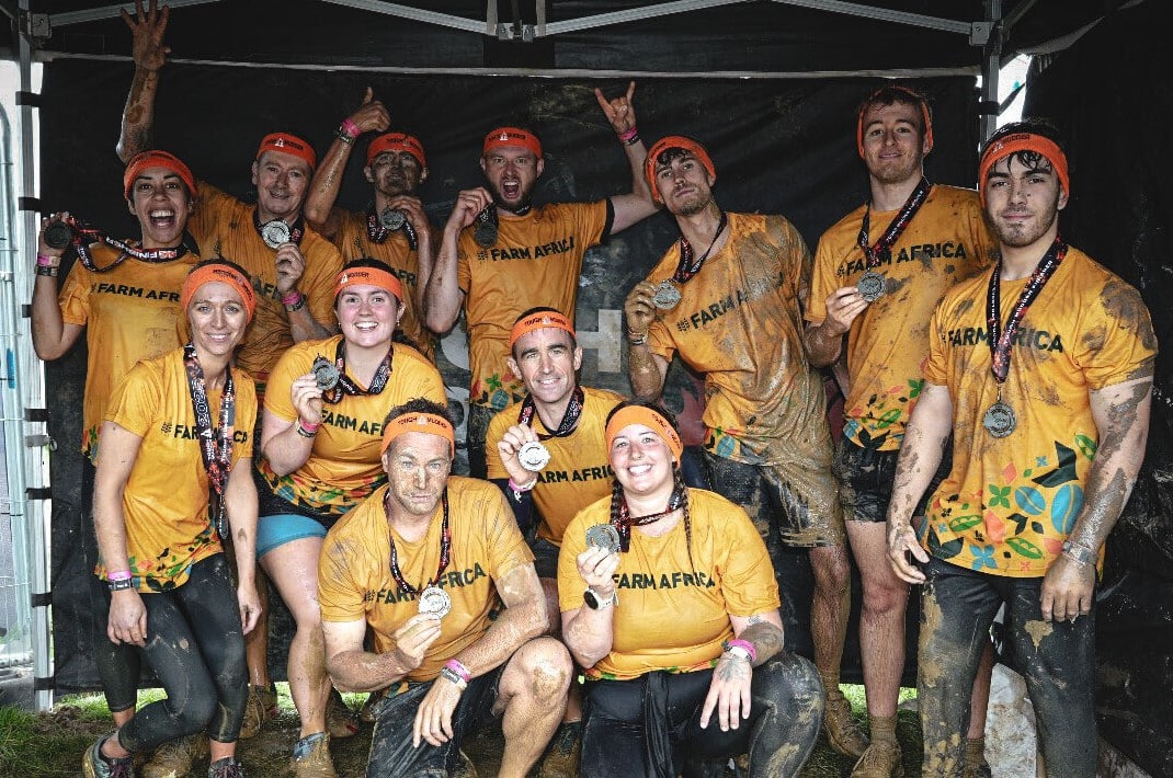 A team from Barfoots taking part in a Tough Mudder challenge for Farm Africa.