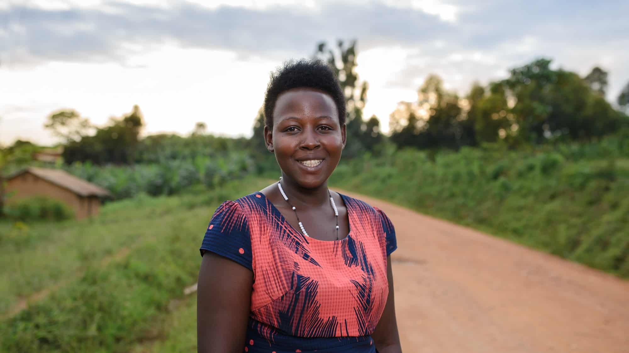 Hildah Turyamusiima, coffee farmer and treasurer of the Banyakinkizi Coffee Producers and Processors Cooperative, from the Kanungu District in Uganda.