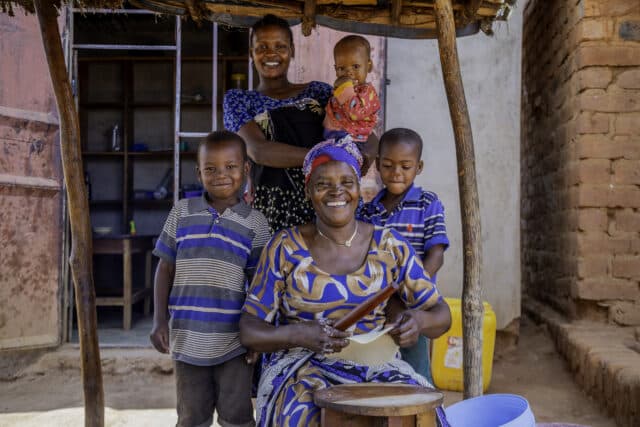 Farmer and business owner, Melina with her daughter and grandchildren.
